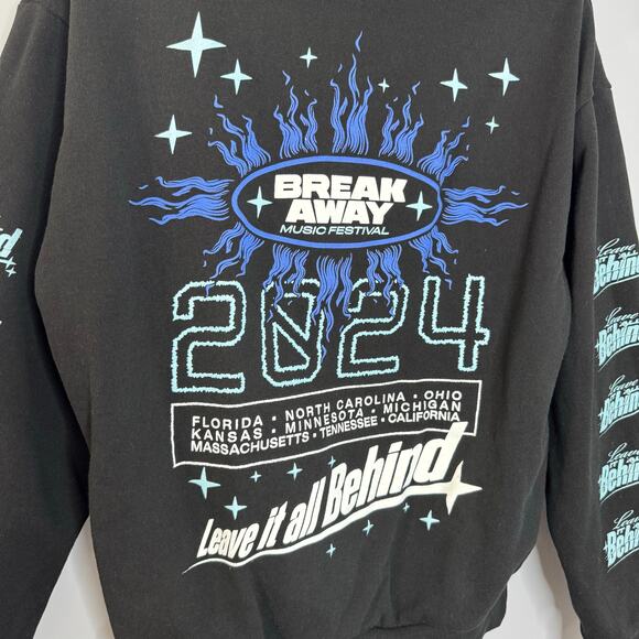 Break Away Musical Festival 2024 Black Hoodie Leave it All Behind Sz M - Picture 9 of 10